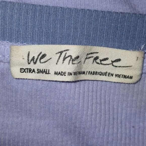 Free People Feelin' It Purple Patchwork Balloon Sleeves Oversized Top - Picture 7 of 8